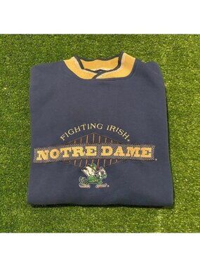 Vintage Notre Dame Fighting Irish sweatshirt mens large blue gold starter 90s
